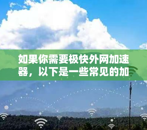 如果你需要极快外网加速器，以下是一些常见的加速工具和方法，供你选择