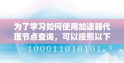 为了学习如何使用加速器代理节点查询，可以按照以下步骤进行